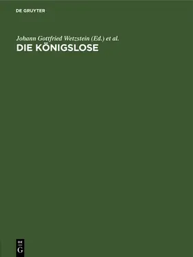 Weil / Wetzstein |  Die Königslose | Buch |  Sack Fachmedien