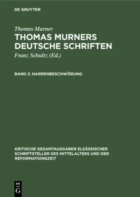 Murner / Schultz |  Narrenbeschwörung | Buch |  Sack Fachmedien