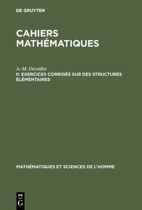 Décaillot |  Exercices corrigés sur des structures élémentaires | Buch |  Sack Fachmedien
