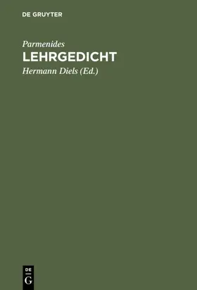 Parmenides / Diels |  Lehrgedicht | Buch |  Sack Fachmedien