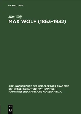 Wolf |  Max Wolf (1863-1932) | Buch |  Sack Fachmedien
