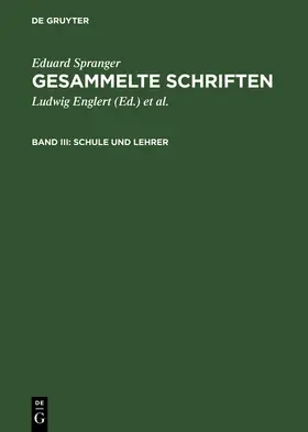 Spranger / Bähr / Englert |  Schule und Lehrer | Buch |  Sack Fachmedien