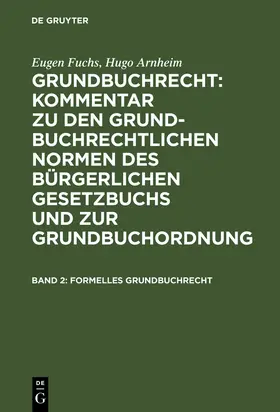 Arnheim / Fuchs |  Formelles Grundbuchrecht | Buch |  Sack Fachmedien