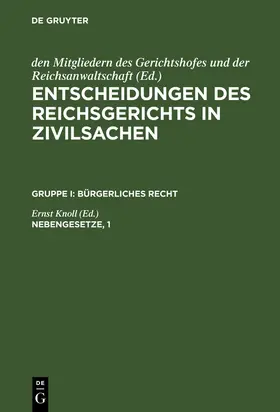 Knoll |  Nebengesetze, 1 | Buch |  Sack Fachmedien
