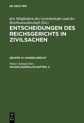 Schmidt |  Handelsgesellschaften, 3 | Buch |  Sack Fachmedien