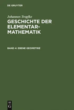 Tropfke / Vogel / Gericke |  Ebene Geometrie | Buch |  Sack Fachmedien