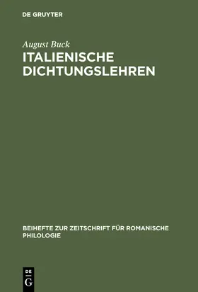 Buck |  Italienische Dichtungslehren | Buch |  Sack Fachmedien