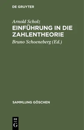 Scholz / Schoeneberg |  Einführung in die Zahlentheorie | Buch |  Sack Fachmedien