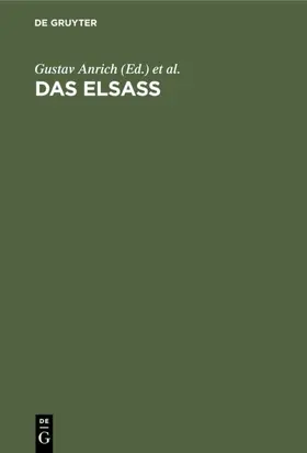 Anrich / Wittich / Schultz |  Das Elsass | Buch |  Sack Fachmedien
