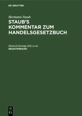 Koenige / Bondi / Pinner |  Registerband | Buch |  Sack Fachmedien