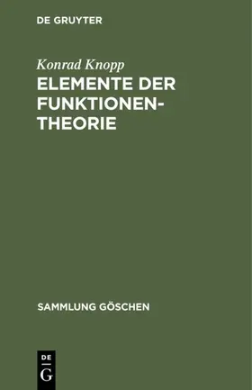 Knopp |  Elemente der Funktionentheorie | Buch |  Sack Fachmedien