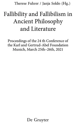 Fuhrer / Soldo |  Fallibility and Fallibilism in Ancient Philosophy and Literature | eBook | Sack Fachmedien