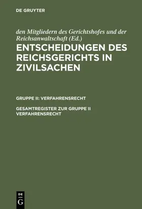 Schimmelpfennig |  Gesamtregister zur Gruppe II Verfahrensrecht | eBook | Sack Fachmedien