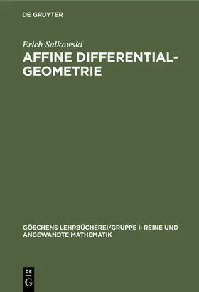 Salkowski |  Affine Differentialgeometrie | eBook | Sack Fachmedien