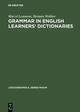 Lemmens / Wekker |  Grammar in English learners' dictionaries | eBook | Sack Fachmedien