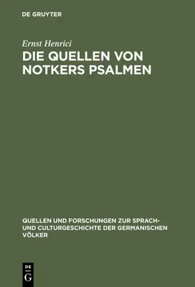 Henrici |  Die Quellen von Notkers Psalmen | eBook | Sack Fachmedien