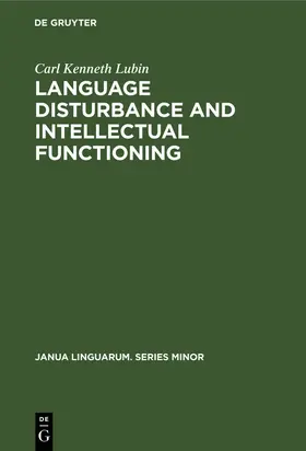 Lubin |  Language disturbance and intellectual functioning | eBook | Sack Fachmedien