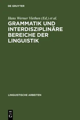Viethen / Bald / Sprengel |  Grammatik und interdisziplinäre Bereiche der Linguistik | eBook | Sack Fachmedien