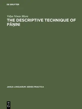 Misra | The descriptive technique of Panini | E-Book | sack.de