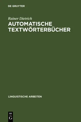 Dietrich |  Automatische Textwörterbücher | eBook | Sack Fachmedien