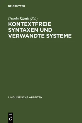 Klenk | Kontextfreie Syntaxen und verwandte Systeme | E-Book | www2.sack.de