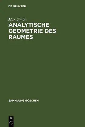 Simon | Analytische Geometrie des Raumes | E-Book | sack.de