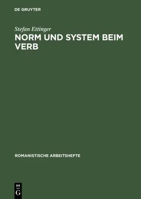 Ettinger | Norm und System beim Verb | E-Book | sack.de