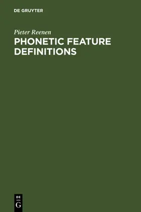 Reenen |  Phonetic Feature Definitions | eBook | Sack Fachmedien