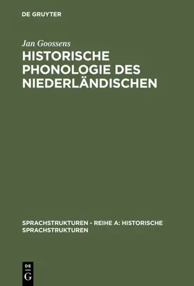 Goossens |  Historische Phonologie des Niederländischen | eBook | Sack Fachmedien