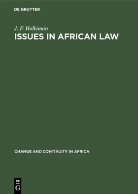 Holleman |  Issues in African law | eBook | Sack Fachmedien