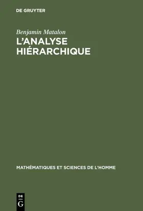 Matalon |  L'analyse hiérarchique | eBook | Sack Fachmedien