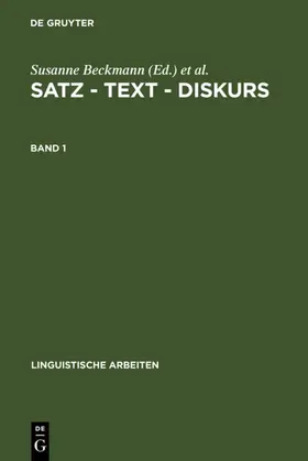 Beckmann / Frilling | Satz – Text – Diskurs. Band 1 | E-Book | www2.sack.de