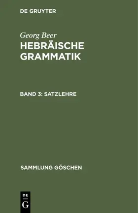 Beer / Meyer |  Satzlehre | eBook | Sack Fachmedien