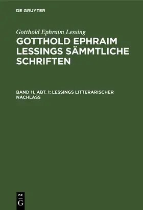 Maltzahn |  Lessings Litterarischer Nachlaß | eBook | Sack Fachmedien