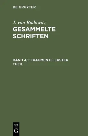 Radowitz |  Fragmente, Teil 1 | eBook | Sack Fachmedien