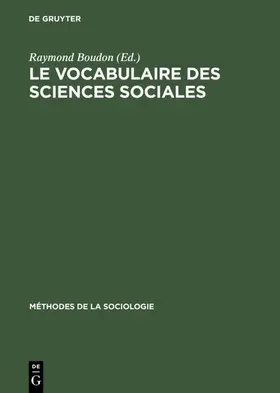 Boudon |  Le vocabulaire des sciences sociales | eBook | Sack Fachmedien