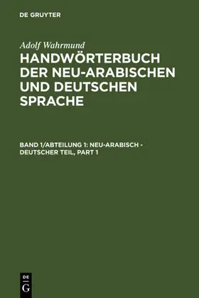 Wahrmund | Neu-arabisch - deutscher Teil | E-Book | sack.de