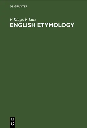 Kluge / Lutz |  English etymology | eBook | Sack Fachmedien