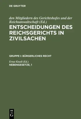 Knoll |  Nebengesetze, 1 | eBook | Sack Fachmedien
