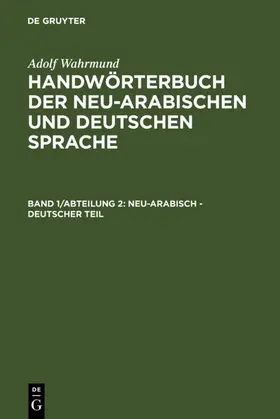 Wahrmund | Neu-arabisch - deutscher Teil | E-Book | sack.de