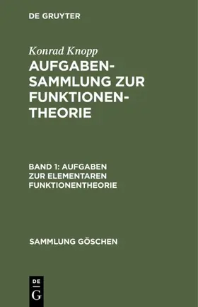 Knopp |  Aufgaben zur elementaren Funktionentheorie | eBook | Sack Fachmedien