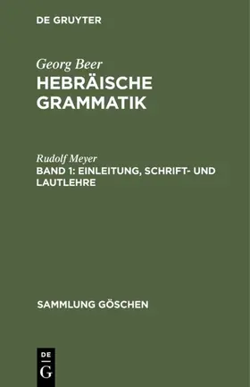 Meyer |  Einleitung, Schrift- und Lautlehre | eBook | Sack Fachmedien