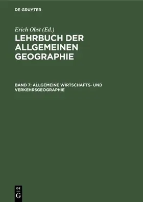 Obst |  Allgemeine Wirtschafts- und Verkehrsgeographie | eBook | Sack Fachmedien