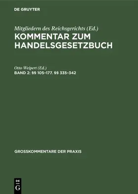 Weipert |  §§ 105–177. §§ 335–342 | eBook | Sack Fachmedien