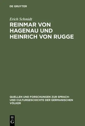 Schmidt |  Reinmar von Hagenau und Heinrich von Rugge | eBook | Sack Fachmedien