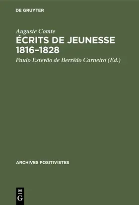 Comte / Carneiro |  Écrits de jeunesse 1816–1828 | eBook | Sack Fachmedien