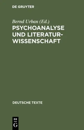 Urban |  Psychoanalyse und Literaturwissenschaft | eBook | Sack Fachmedien