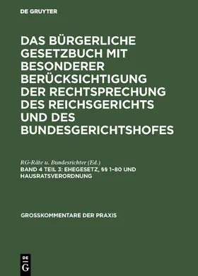  Ehegesetz, §§ 1–80 und Hausratsverordnung | eBook | Sack Fachmedien