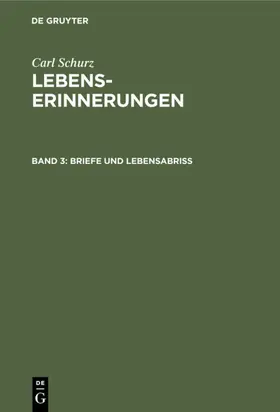 Schurz |  Briefe und Lebensabriß | eBook | Sack Fachmedien