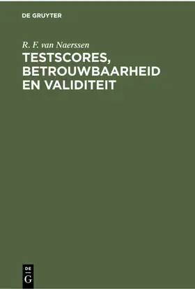 Naerssen |  Testscores, betrouwbaarheid en validiteit | Buch |  Sack Fachmedien